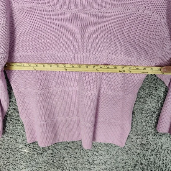 Talbots Cozy Lavender Pima Cotton Knit Boat Neck‎ Pullover Sweater Womens 2X - Picture 3 of 8